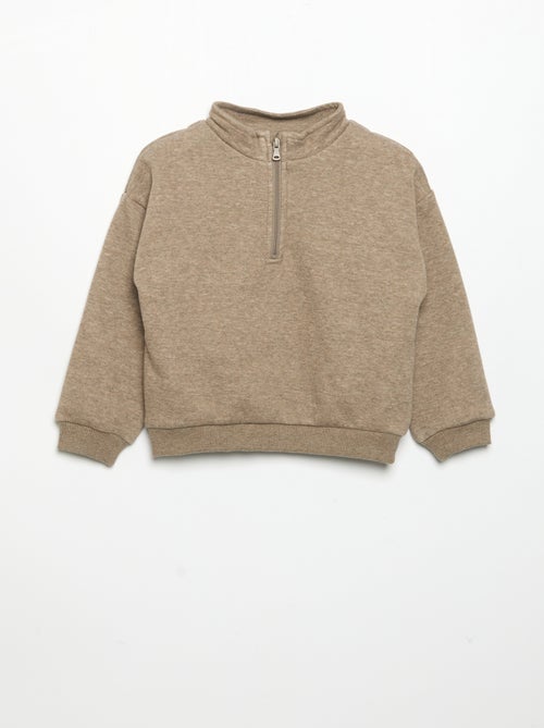 Sweatshirt met lange mouwen en ritskraag - Kiabi