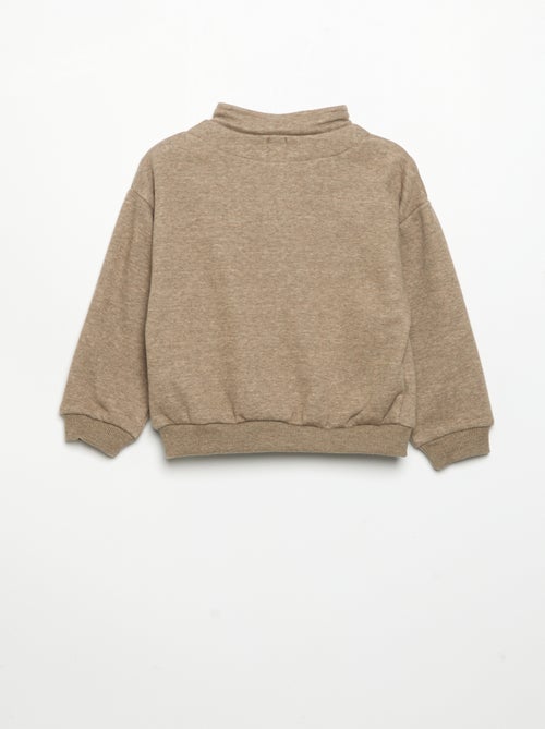 Sweatshirt met lange mouwen en ritskraag - Kiabi
