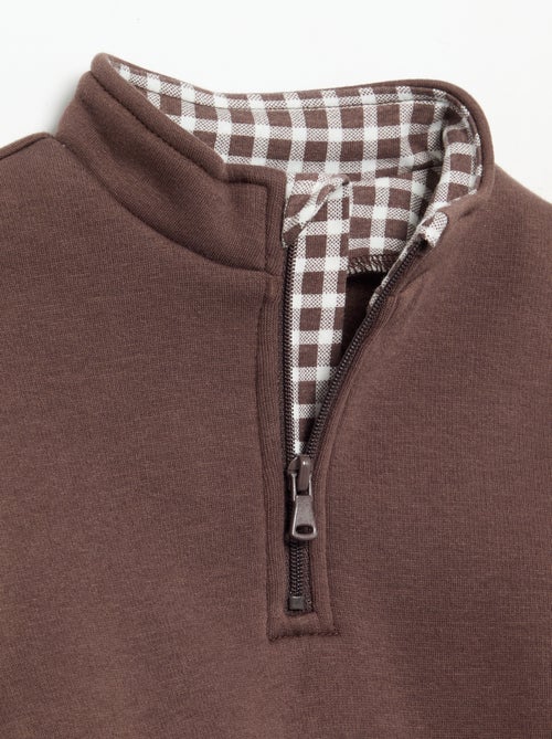 Sweatshirt met lange mouwen en ritskraag - Kiabi