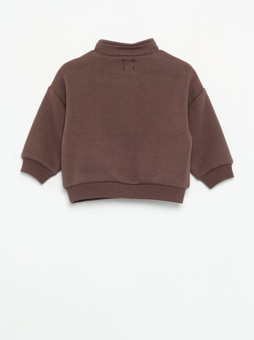 Sweatshirt met lange mouwen en ritskraag - Kiabi
