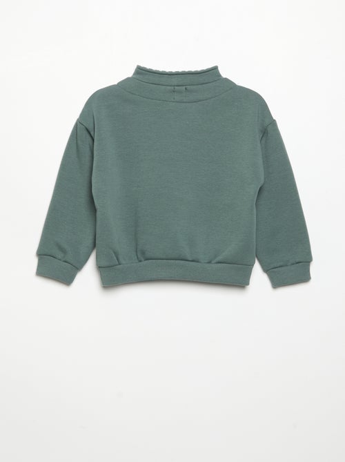 Sweatshirt met lange mouwen en ritskraag - Kiabi