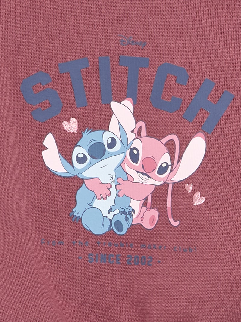 Sweatshirt met lange mouwen en ruches op de schouders Rose - Kiabi