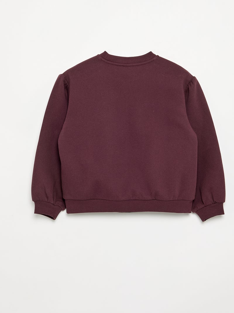 Sweatshirt met lange mouwen en strik Bruin - Kiabi