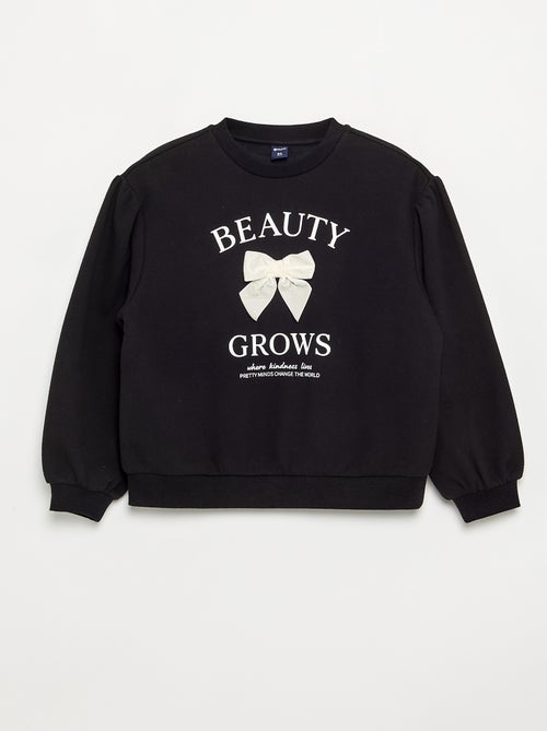 Sweatshirt met lange mouwen en strik - Kiabi