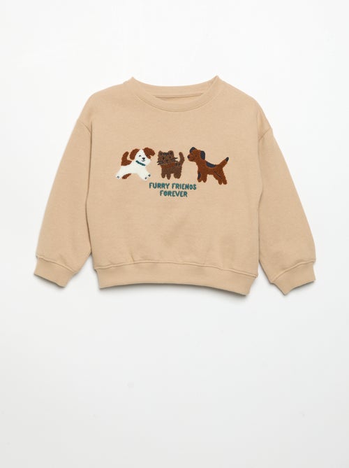 Sweatshirt met lange mouwen van fleece met animatie - Kiabi