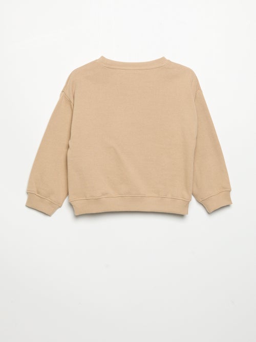 Sweatshirt met lange mouwen van fleece met animatie - Kiabi
