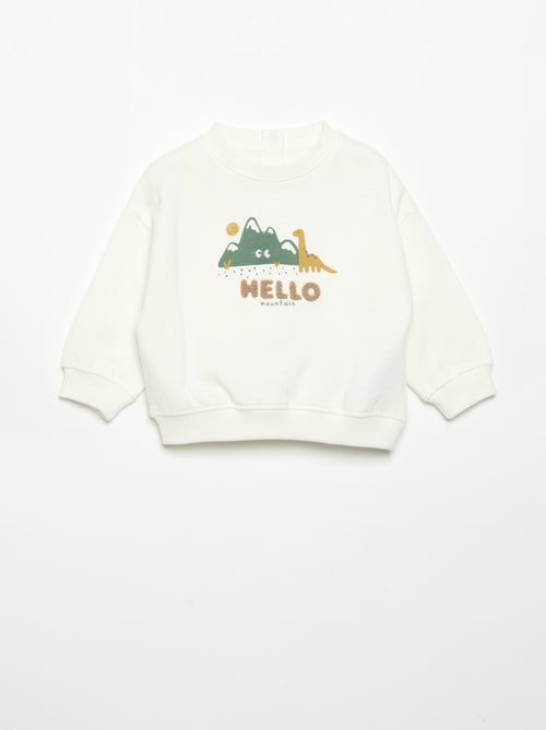 Sweatshirt met lange mouwen van fleece met animatie - Kiabi