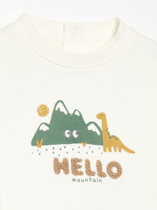 Sweatshirt met lange mouwen van fleece met animatie - Kiabi