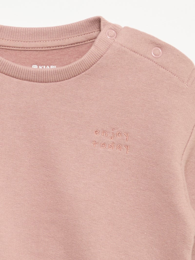 Sweatshirt met lange mouwen van molton Rose - Kiabi