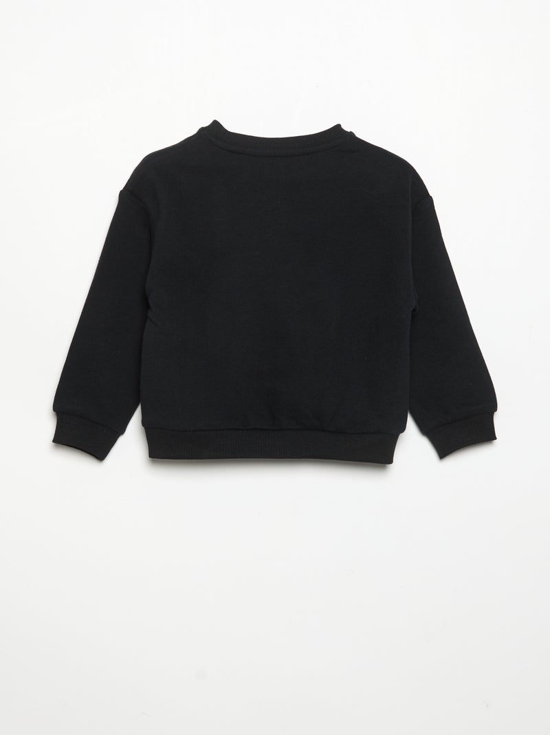 Sweatshirt met lange mouwen van molton Zwart - Kiabi