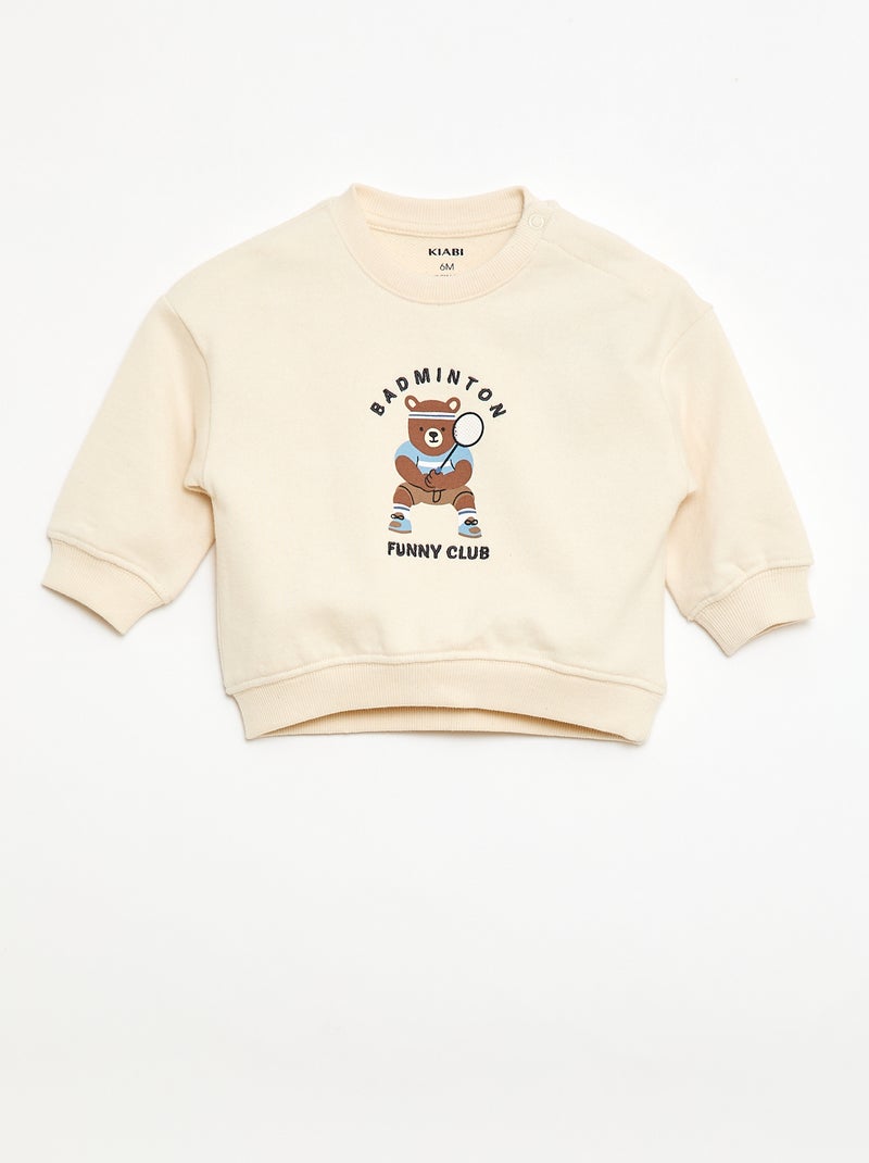 Sweatshirt met lange mouwen Wit - Kiabi