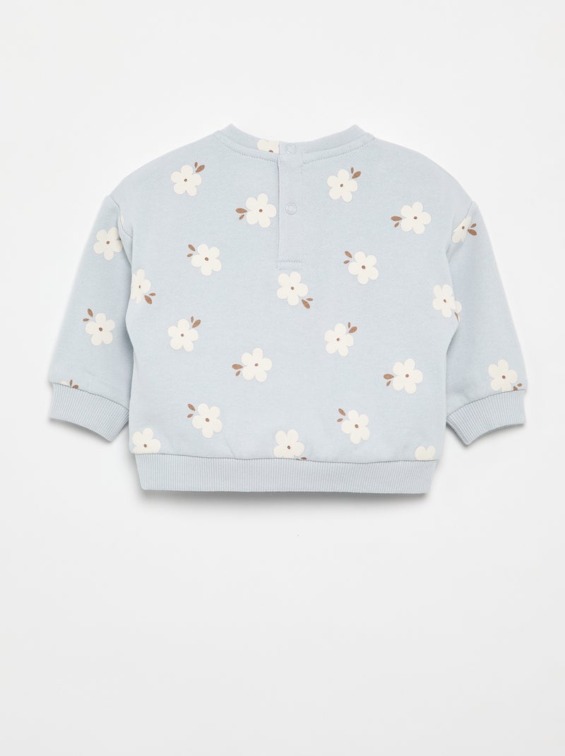 Sweatshirt met motief van molton Blauw - Kiabi
