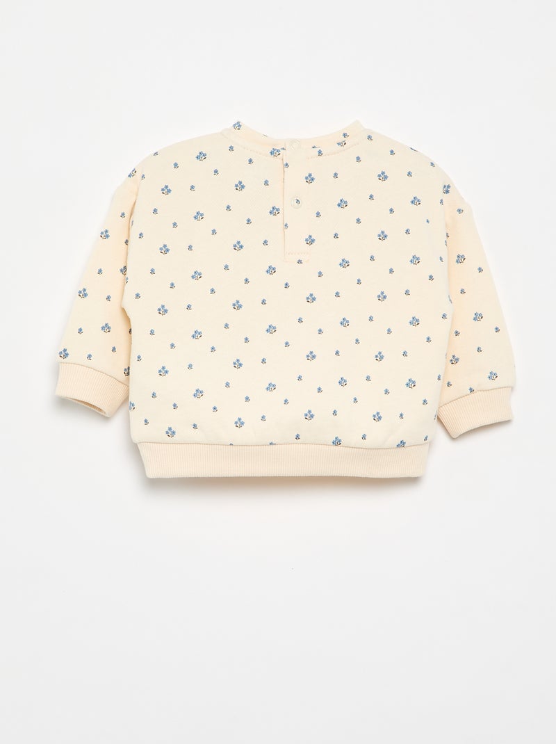 Sweatshirt met motief van molton Wit - Kiabi