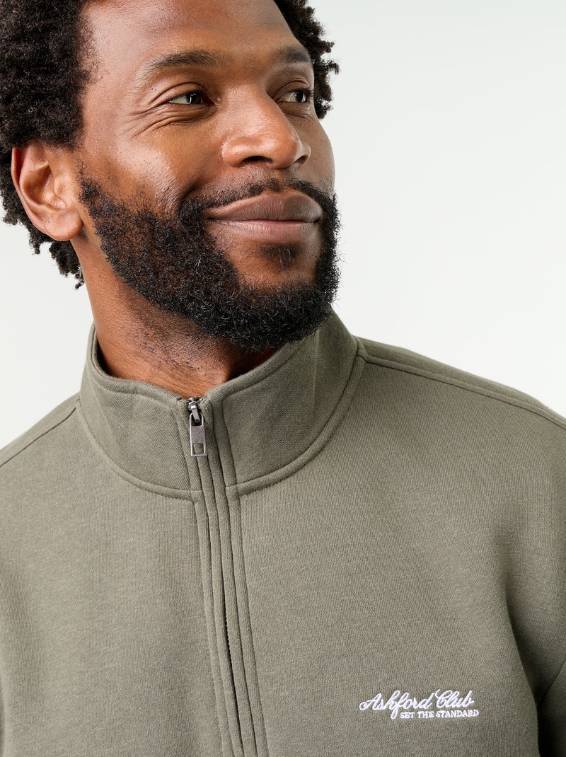 Sweatshirt met opstaande kraag Groen - Kiabi