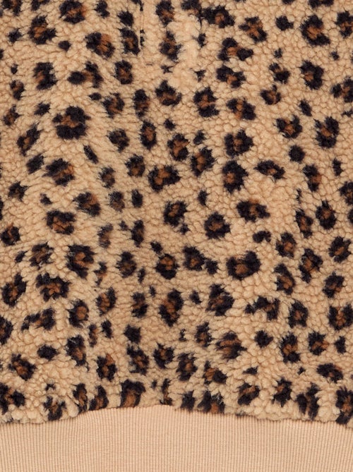 Sweatshirt met opstaande kraag van teddyfleece - Kiabi