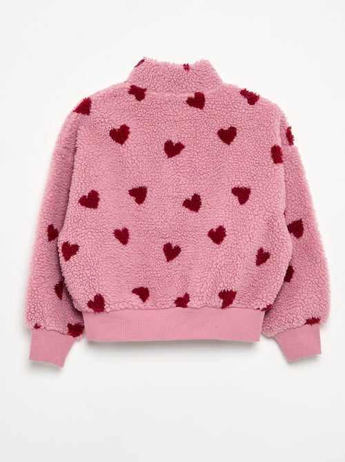 Sweatshirt met opstaande kraag van teddyfleece - Kiabi