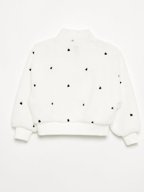 Sweatshirt met opstaande kraag van teddyfleece - Kiabi