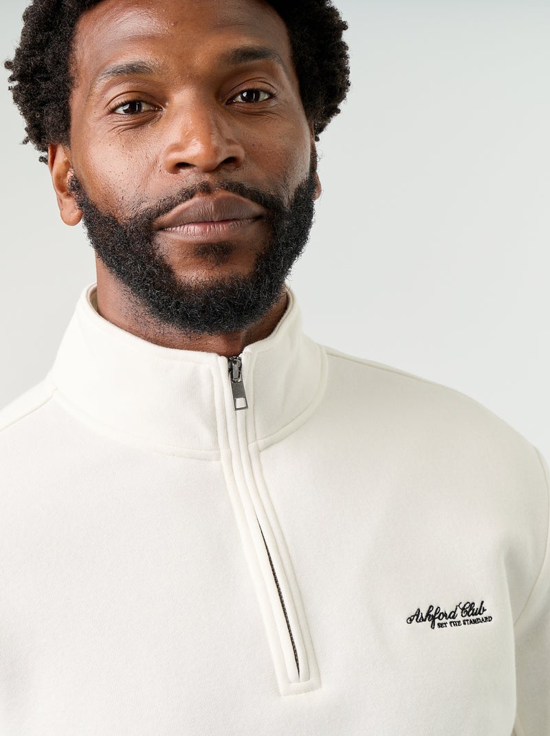 Sweatshirt met opstaande kraag Wit - Kiabi