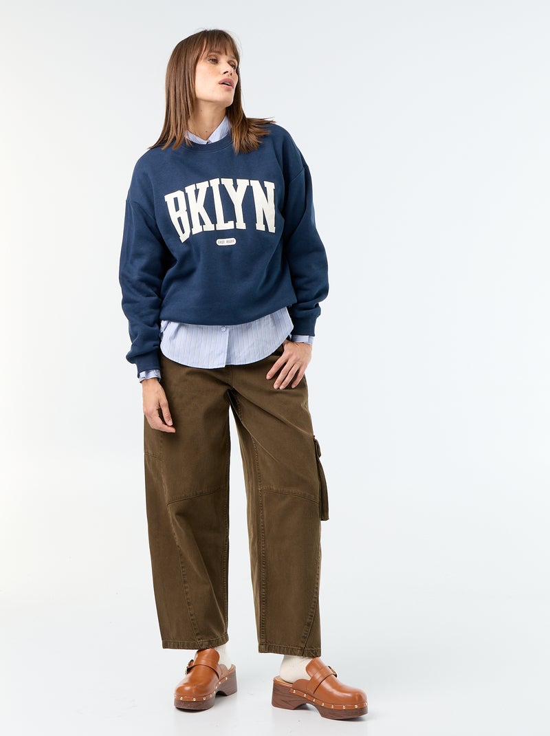 Sweatshirt met print Blauw - Kiabi