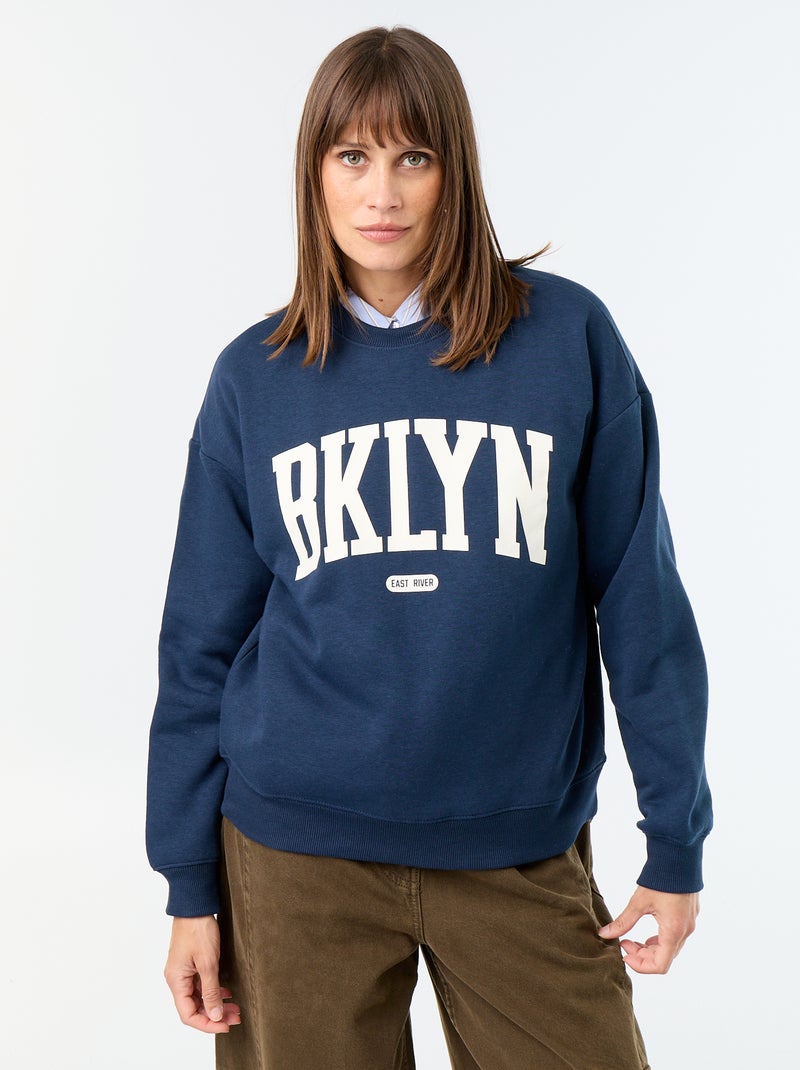 Sweatshirt met print Blauw - Kiabi