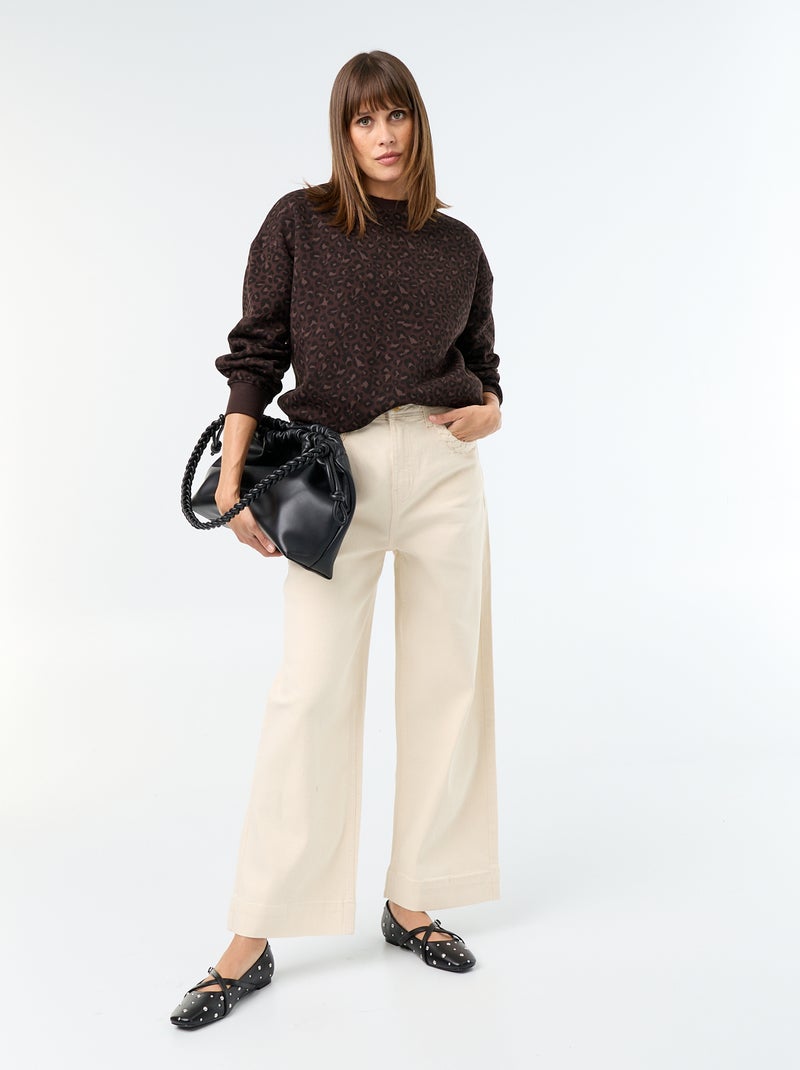 Sweatshirt met print Bruin - Kiabi