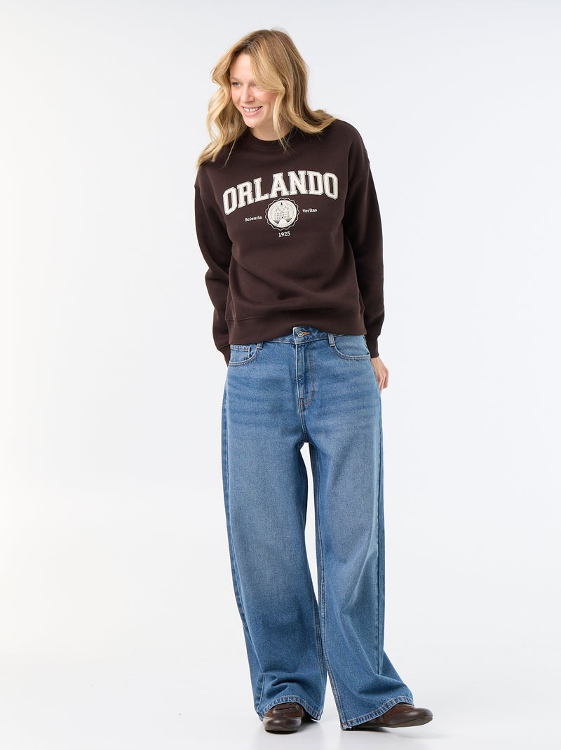 Sweatshirt met print Bruin - Kiabi