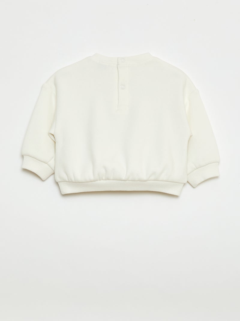 Sweatshirt met print en ronde hals Wit - Kiabi
