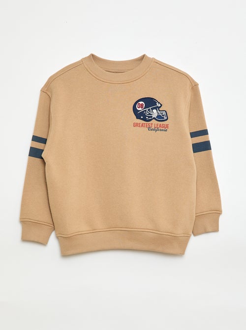 Sweatshirt met print van geruwde fleece - Kiabi