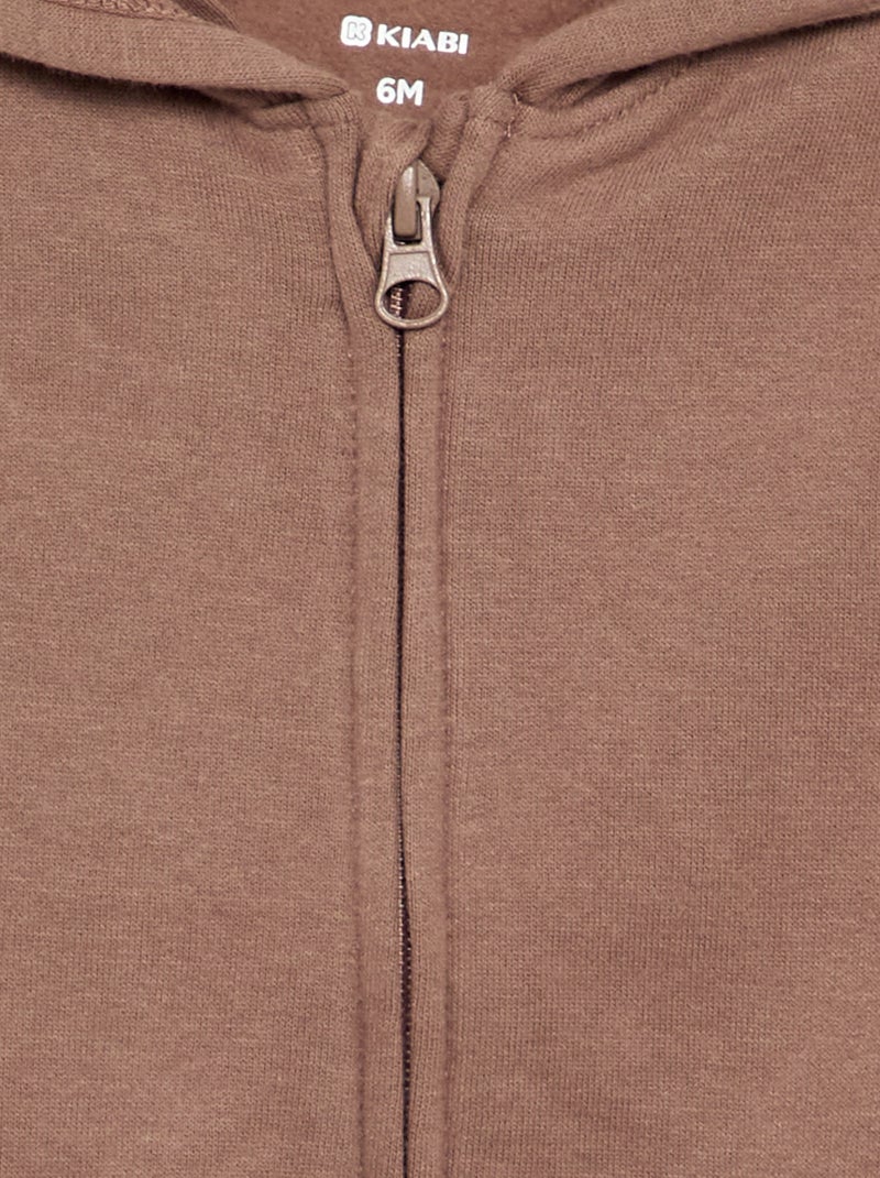 Sweatshirt met rits en capuchon Bruin - Kiabi