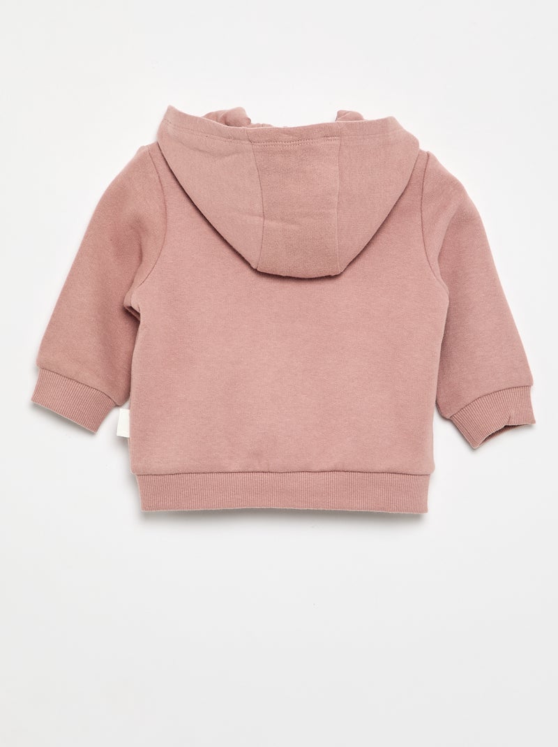 Sweatshirt met rits en capuchon Rose - Kiabi