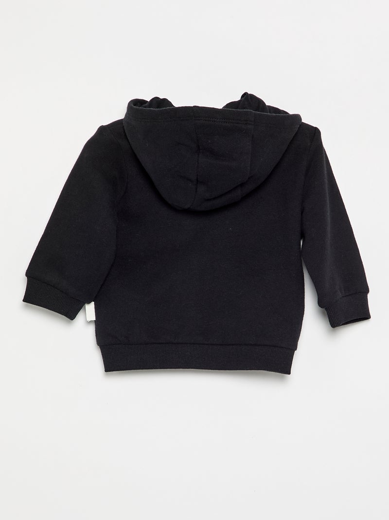 Sweatshirt met rits en capuchon Zwart - Kiabi