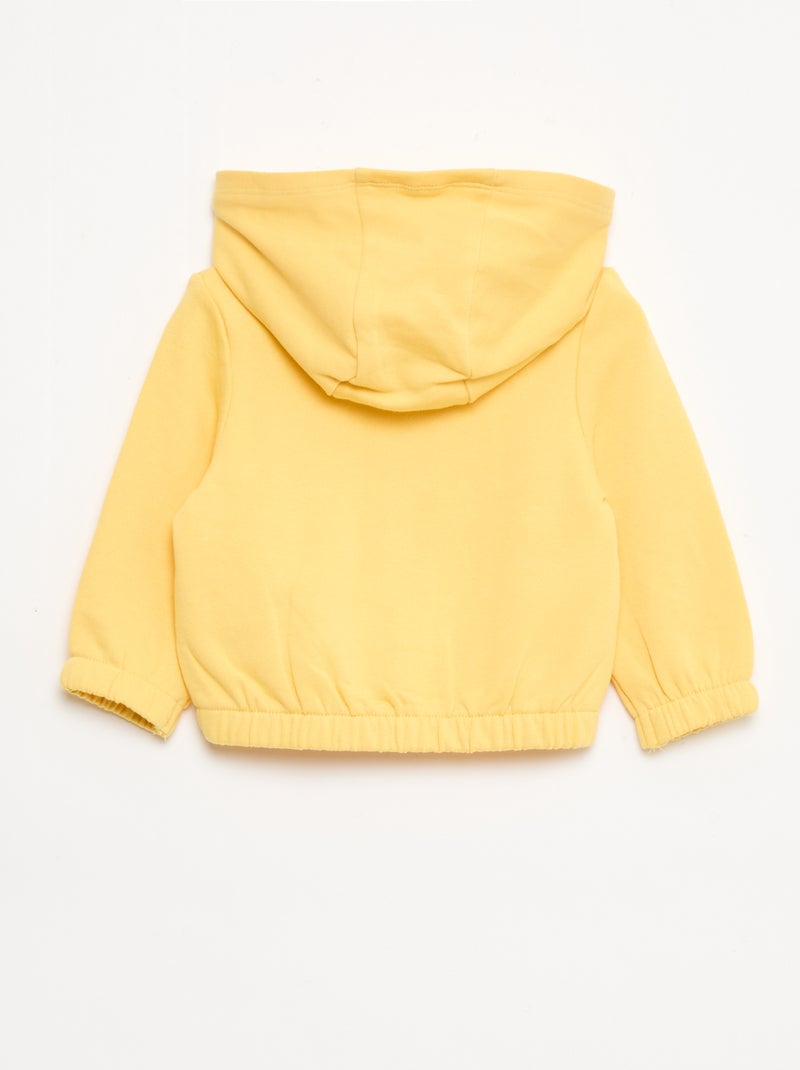Sweatshirt met rits van french terry Geel - Kiabi
