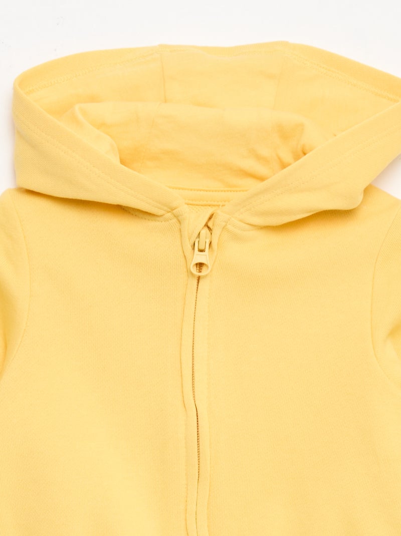 Sweatshirt met rits van french terry Geel - Kiabi