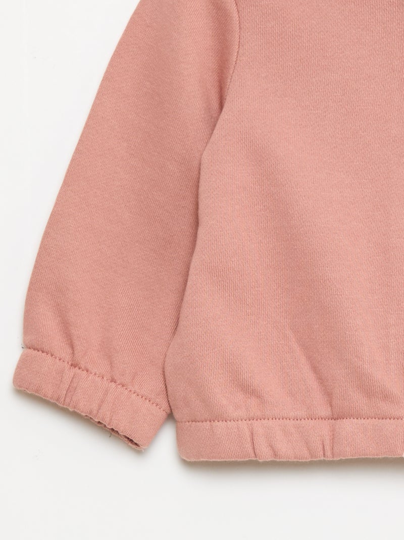 Sweatshirt met rits van french terry Rose - Kiabi
