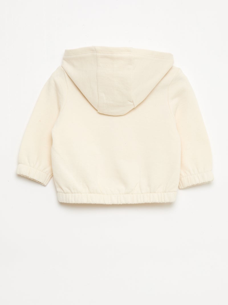 Sweatshirt met rits van french terry Wit - Kiabi