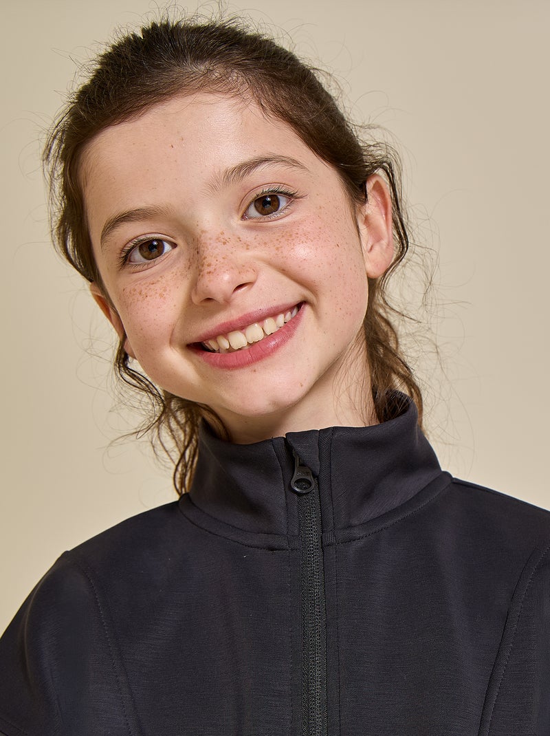 Sweatshirt met ritskraag Zwart - Kiabi