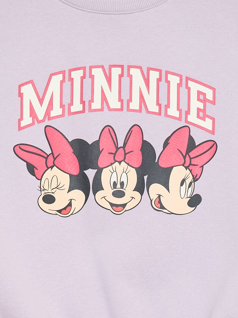Sweatshirt met ronde hals 'Minnie' Paars - Kiabi