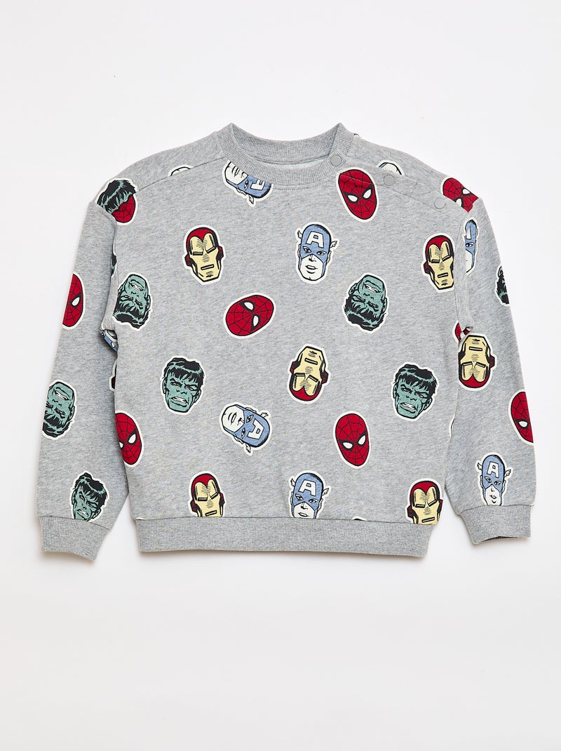 Sweatshirt met 'Spider-Man'-print - Makkelijk aan te trekken collectie Grijs - Kiabi