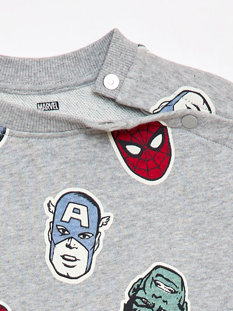 Sweatshirt met 'Spider-Man'-print - Makkelijk aan te trekken collectie Grijs - Kiabi