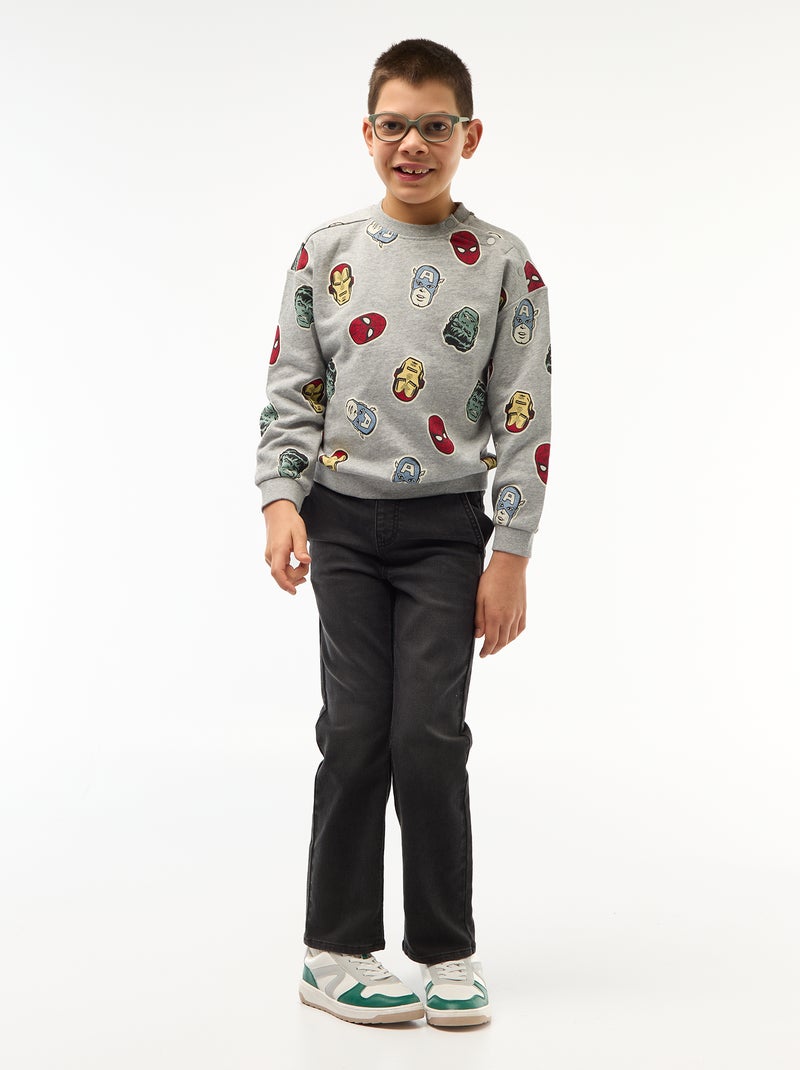 Sweatshirt met 'Spider-Man'-print - Makkelijk aan te trekken collectie Grijs - Kiabi