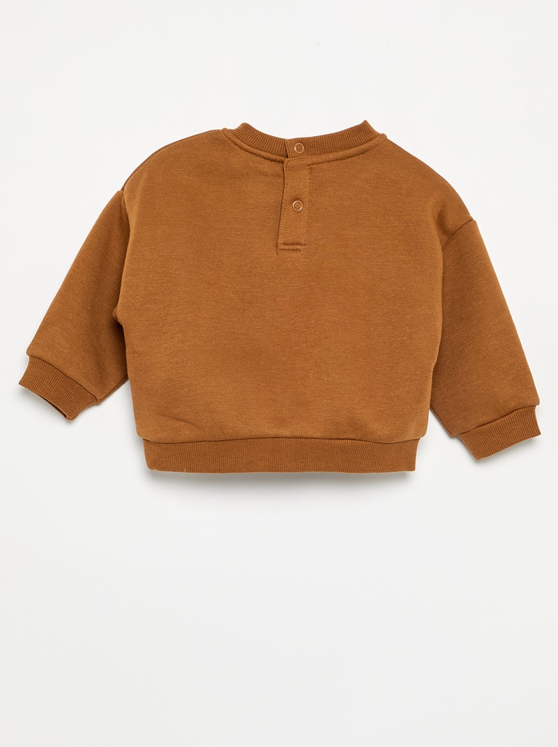 Sweatshirt van bedrukt molton Bruin - Kiabi
