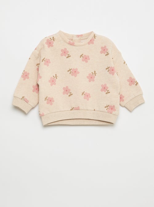 Sweatshirt van fleece met motief - Kiabi