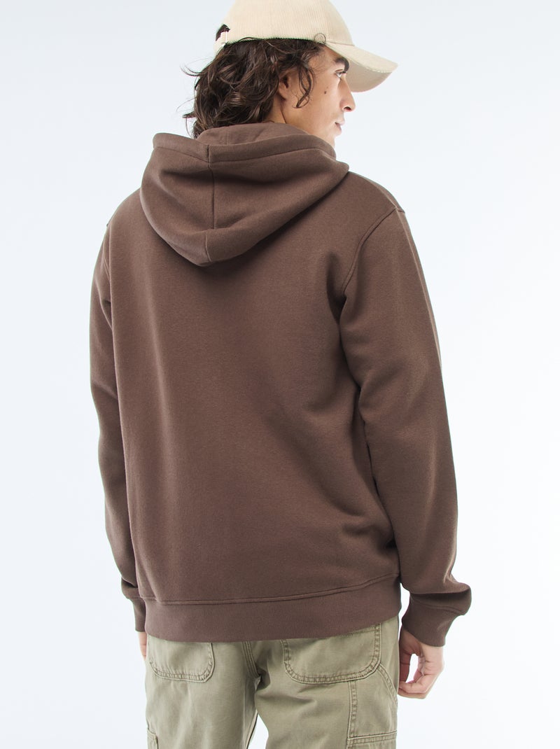 Sweatshirt van fleece met rits en capuchon Bruin - Kiabi