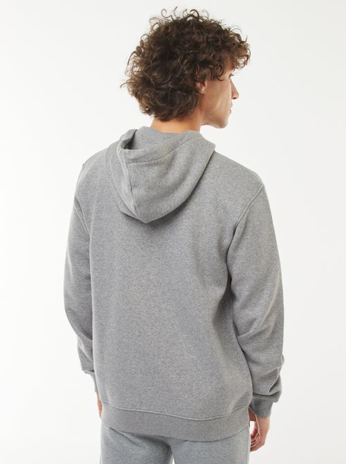 Sweatshirt van fleece met rits en capuchon - Kiabi