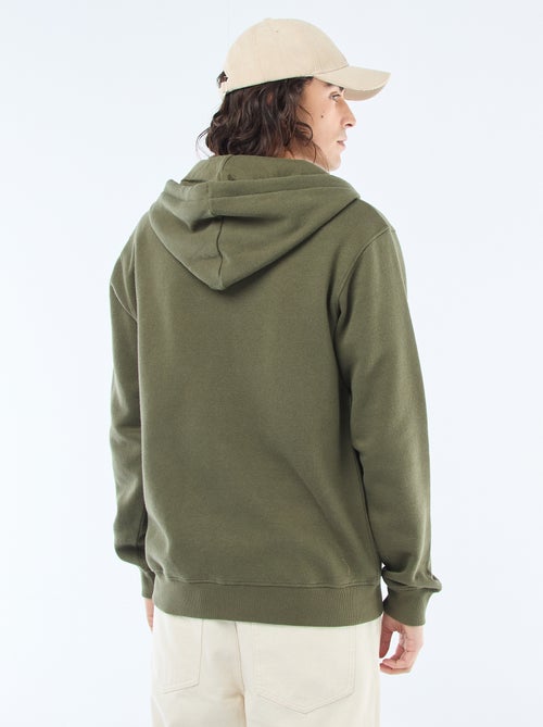 Sweatshirt van fleece met rits en capuchon - Kiabi
