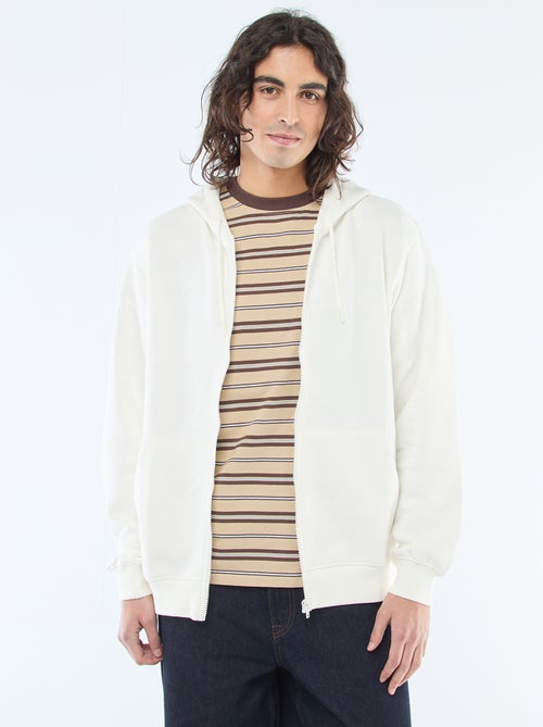 Sweatshirt van fleece met rits en capuchon - Kiabi