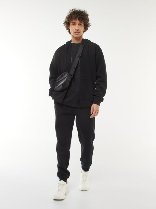 Sweatshirt van fleece met rits en capuchon - Kiabi