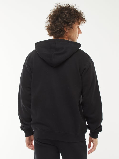 Sweatshirt van fleece met rits en capuchon - Kiabi