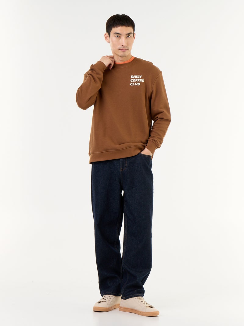 Sweatshirt van French Terry Bruin - Kiabi