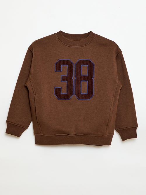 Sweatshirt van joggingstof met fluwelen print - Kiabi